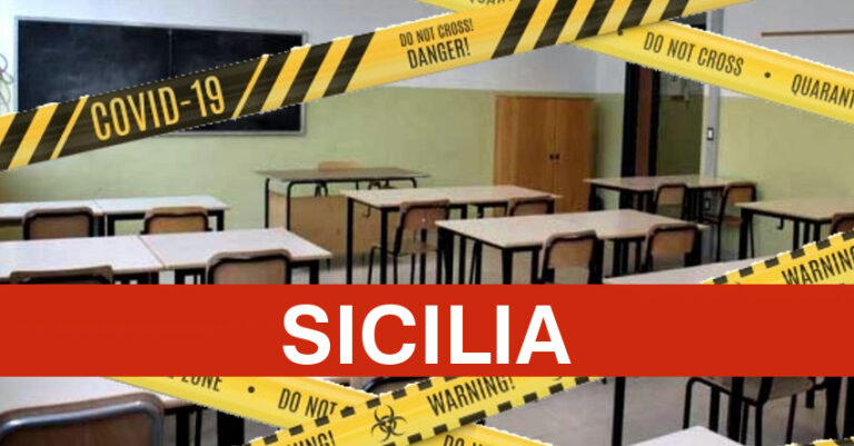 Covid: da lunedì scuole chiuse in 14 Comuni siciliani, c’è anche Caccamo, Riesi “zona rossa”