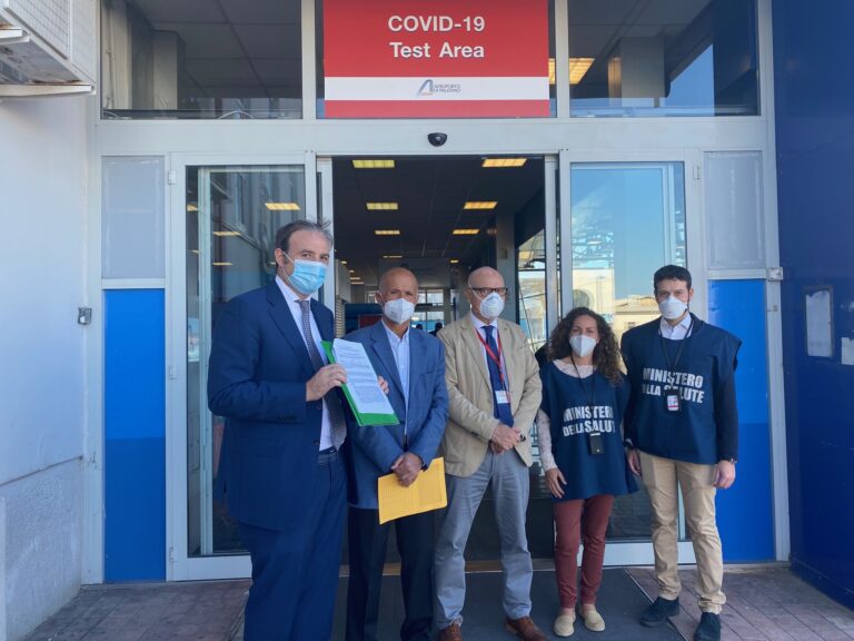 Emergenza Coronavirus: nasce la nuova “Covid 19 test area” all’aeroporto di Palermo