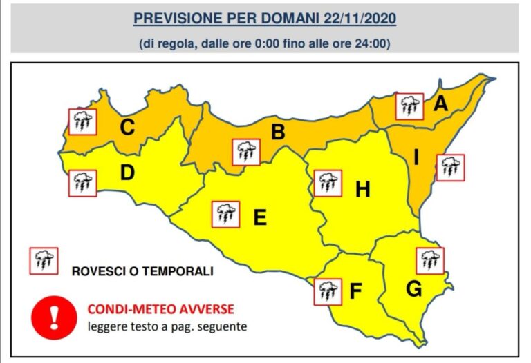 Maltempo a Palermo e provincia: strade allagate, previsti temporali