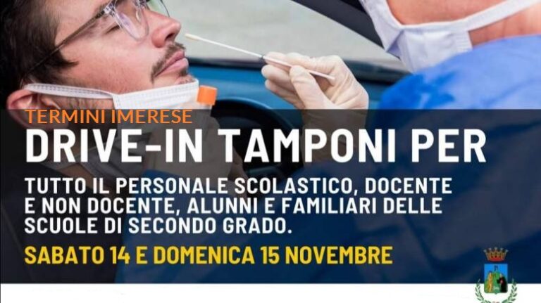 Coronavirus Termini Imerese: il 14 e15 novembre drive-in per tamponi rapidi SARS-Cov-2