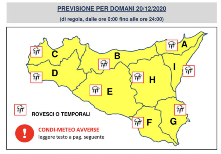 Nuova allerta meteo su Palermo e provincia