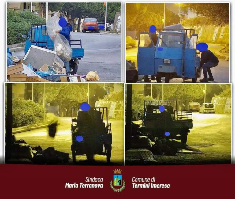 Abbandono indiscriminato di rifiuti a Termini Imerese: telecamere incastrano i trasgressori FOTO