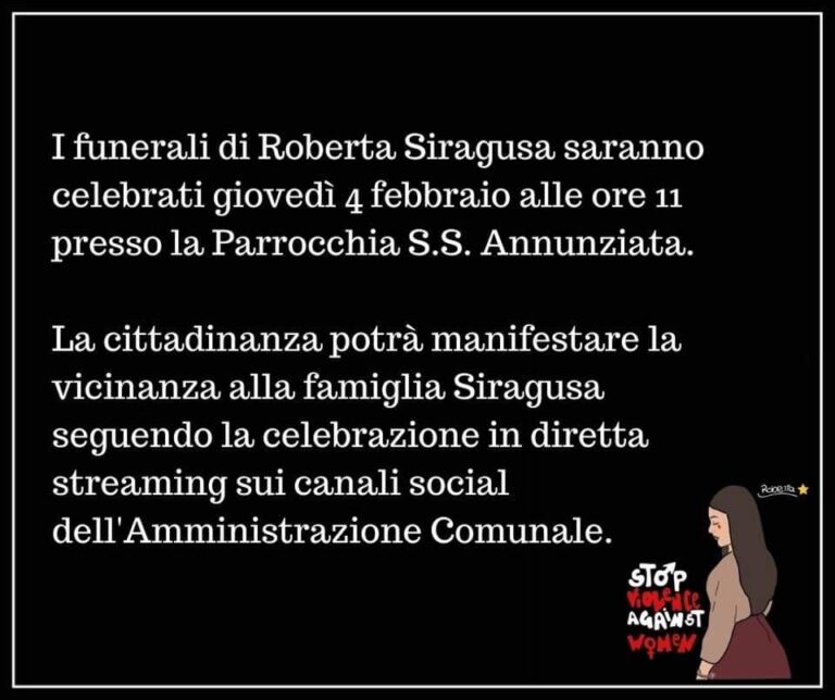 Caccamo a lutto: domani l’ultimo saluto a Roberta Siragusa, candele accese questa sera nel borgo