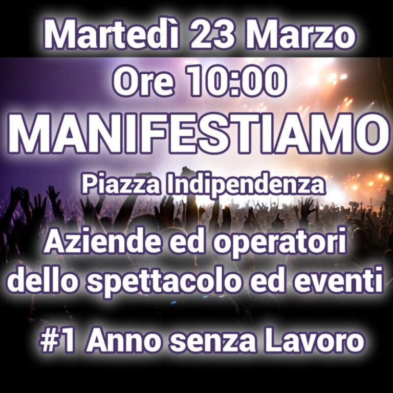 Crisi Covid: delegazioni della provincia parteciperanno alla protesta a Palermo degli operatori dello spettacolo