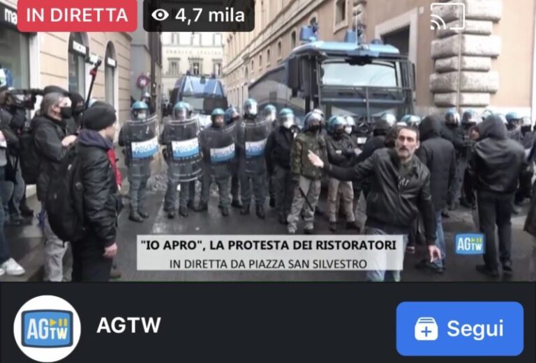 Roma: esplode la protesta dei ristoratori LA DIRETTA