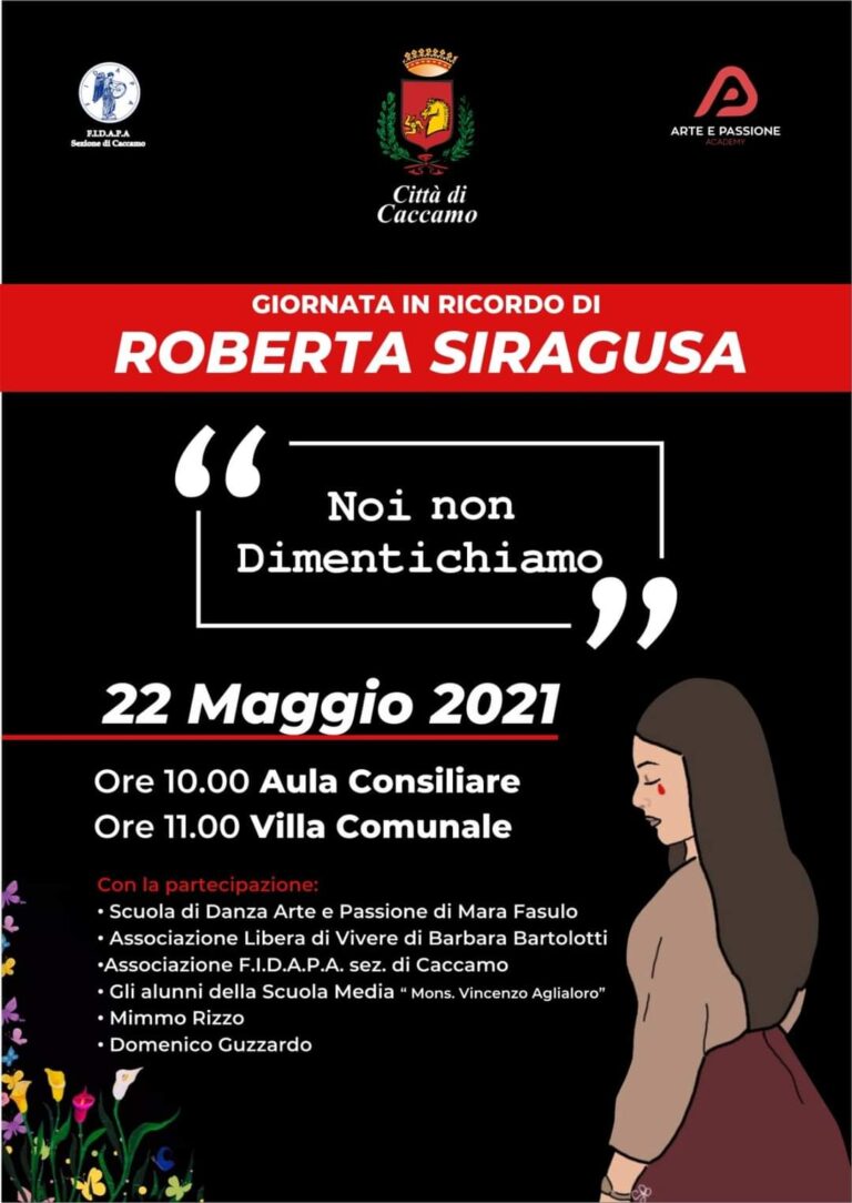 “Noi non dimentichiamo”: Caccamo ricorda la giovane Roberta Siragusa