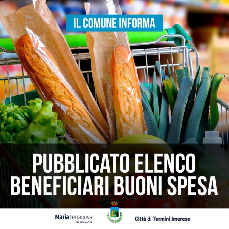 Comune di Termini Imerese: pubblicato l’elenco dei beneficiari dei “buoni spesa”