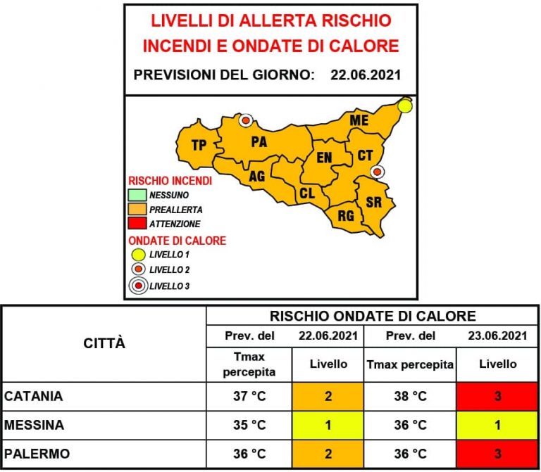 La protezione civile regionale ha diffuso una nuova allerta arancione per rischio incendi