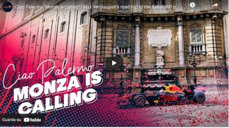 Finalmente il video completo realizzato dal team di F1 Red Bull Racing Honda, un omaggio a Palermo in vista di Monza
