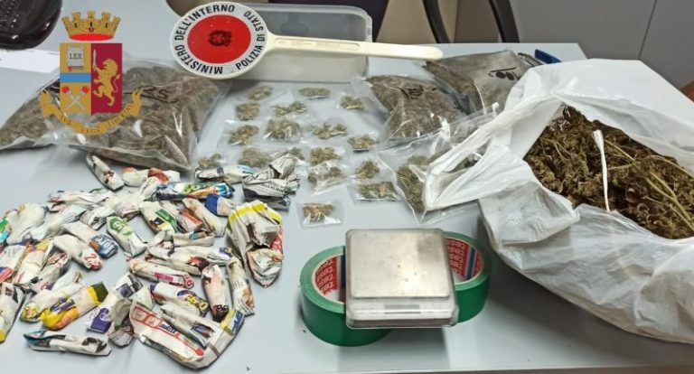 Provincia di Palermo: polizia arresta un malvivente sorpreso in casa con oltre un chilogrammo di marijuana