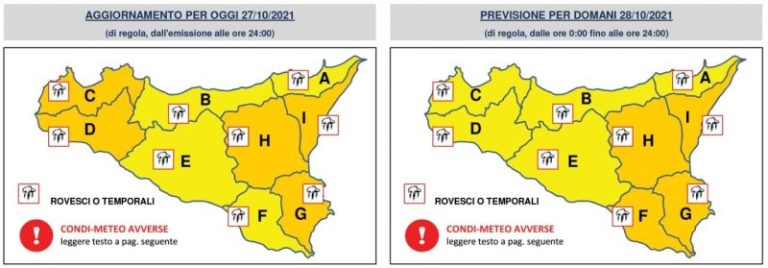 Maltempo: allerta meteo della Protezione Civile su Palermo e provincia – IL BOLLETTINO