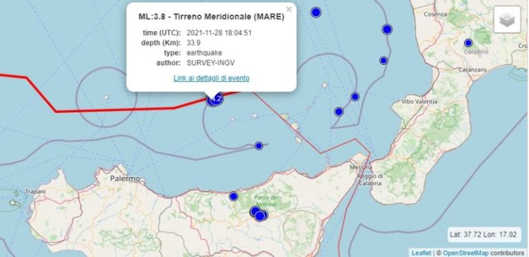 Sicilia: trema ancora la terra, rilevata altra scossa di grado 3.8