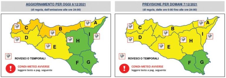 Meteo Termini Imerese e comuni della provincia: peggioramento in arrivo, previsti temporali e forti venti