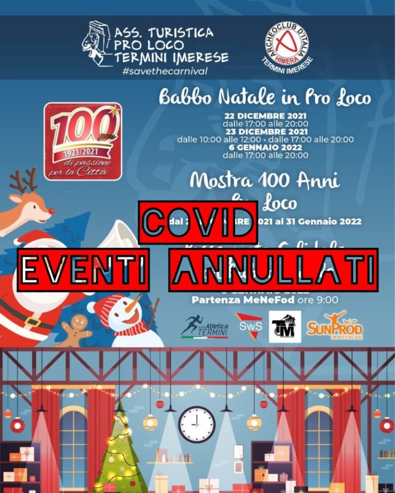 Covid Termini Imerese: la Pro Loco annulla tutti gli eventi in programma