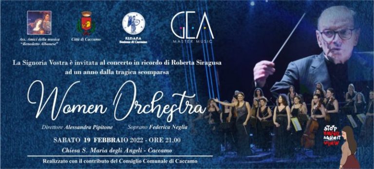 Un concerto in ricordo di Roberta Siragusa della “Woman Orchestra” il 19 febbraio a Caccamo