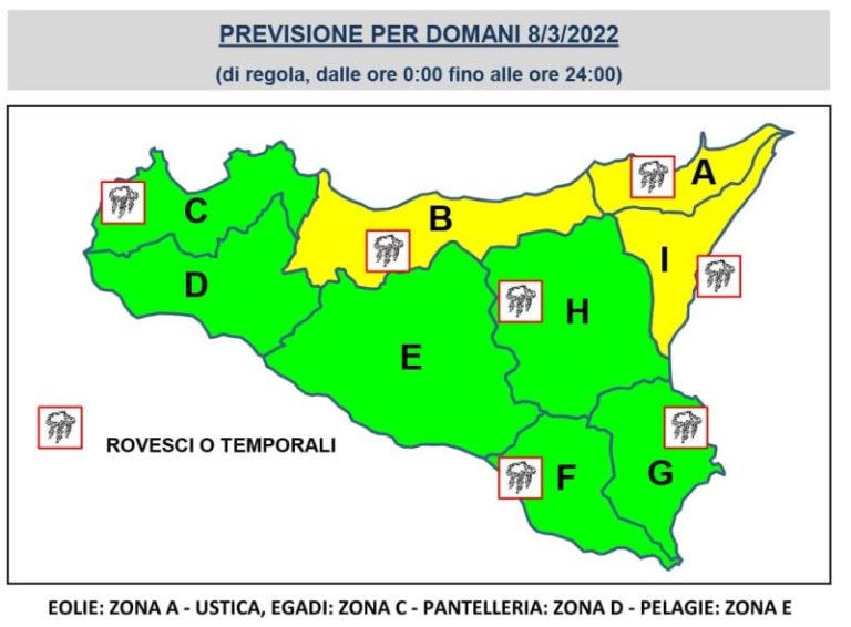 Meteo: ancora maltempo a Palermo e nei comuni della sua provincia, previsti temporali