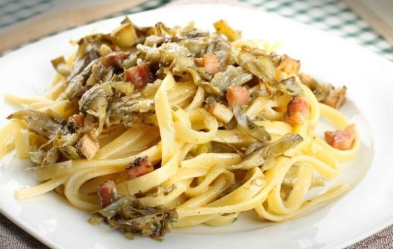 Le ricette di Himera Live: “Fettuccine con carciofi e pancetta”