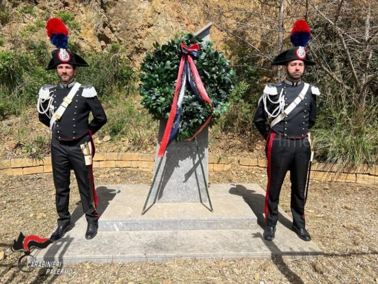 Casteldaccia: cerimonia commemorazione 53° anniversario uccisione del carabiniere Orazio Costantino