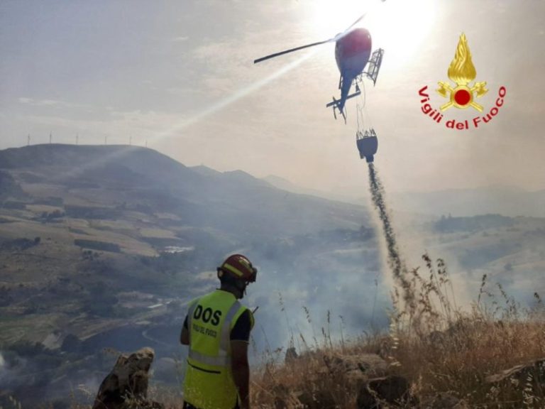 Brucia la provincia di Palermo, ancora interventi dei vigili del fuoco