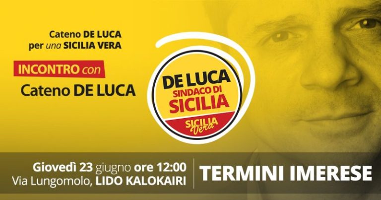 Cateno De Luca a Termini Imerese: il 23 giugno al lido Kalokairi