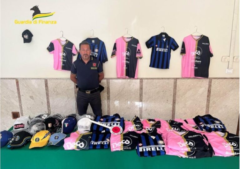 Guardia Finanza Palermo: sequestrati oltre 470 gadget e magliette di note squadre di calcio