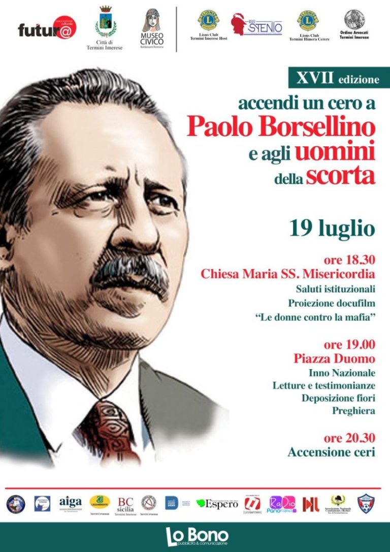 Al via a Termini Imerese la XVII edizione di “Accendi un cero a Paolo Borsellino”