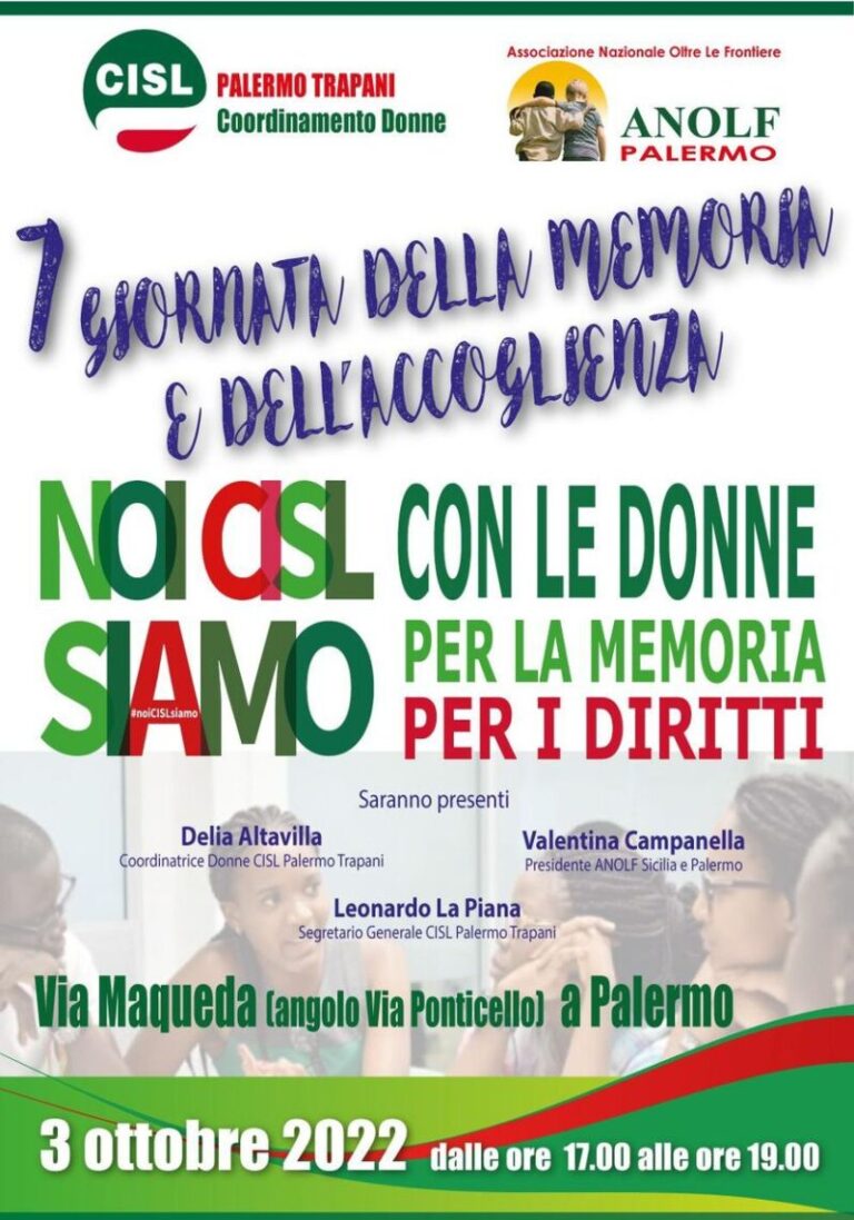 “Con le donne, per la memoria, per i diritti”, l’iniziativa in occasione della giornata della memoria e dell’accoglienza