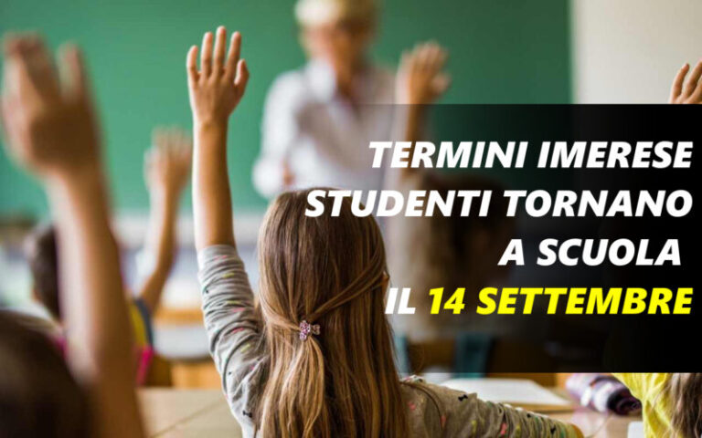 Termini Imerese: gli studenti termitani dal 14 settembre tornano tra i banchi di scuola IL CALENDARIO