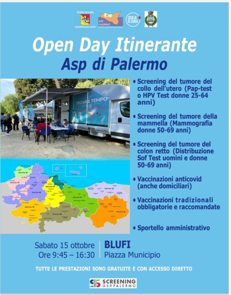 L’open day itinerante dell’Asp torna nelle Madonie il 15 ottobre