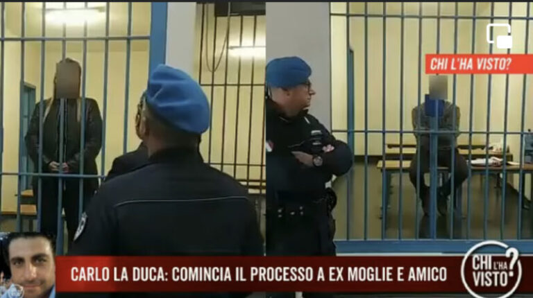 Scomparsa Carlo La Duca: terza udienza, Luana e Piero in aula VIDEO CHI L’HA VISTO?