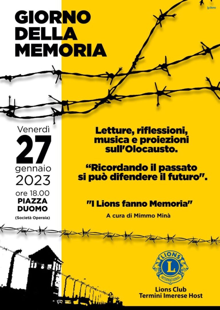 Lions Termini Imerese Host: il 27 gennaio si celebra il “Giorno della memoria”