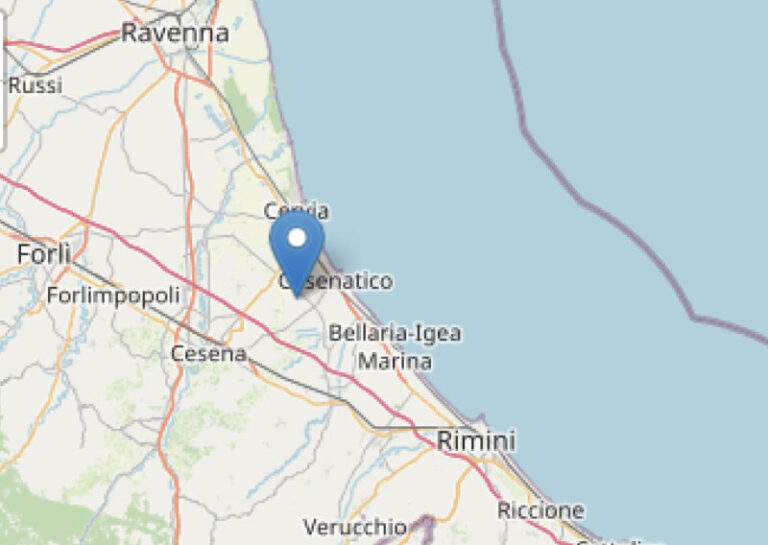 Paura a Cesenatico: terremoto di magnitudo ML 3.5 avvertito dalla popolazione