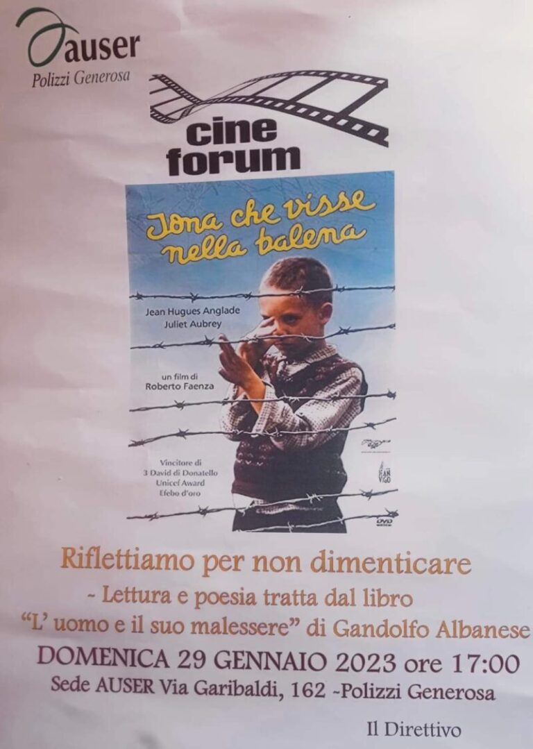 Auser Polizzi Generosa: Celebriamo la giornata della memoria riflettendo insieme