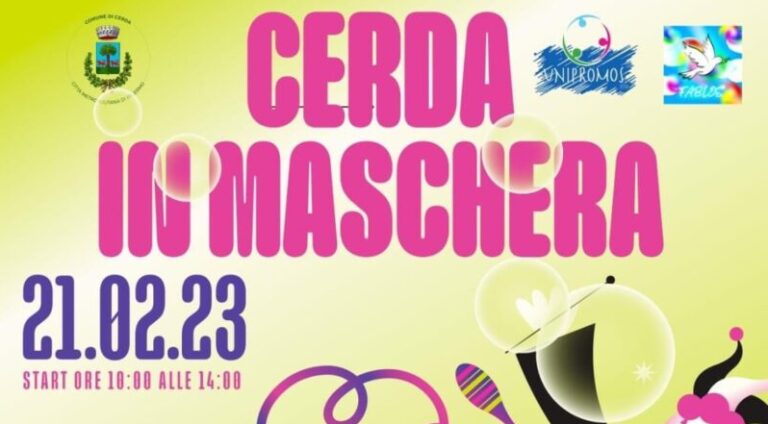 Cerda: grande festa per il Carnevale martedì 21 febbraio IL PROGRAMMA