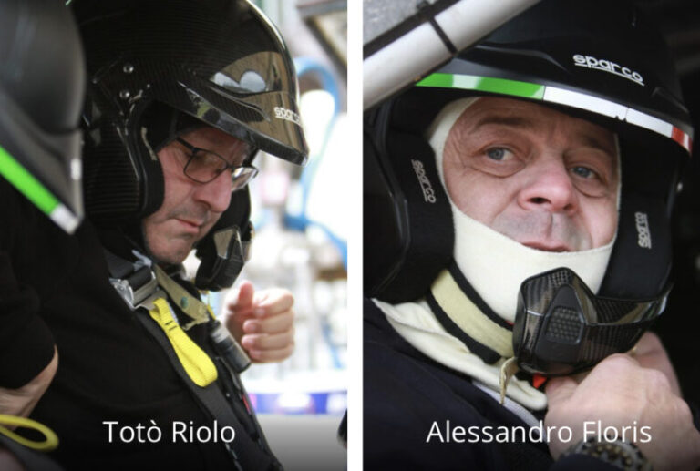 Totò Riolo e Alessandro Floris su Lancia Delta al via del Tricolore Rally Terra Storico