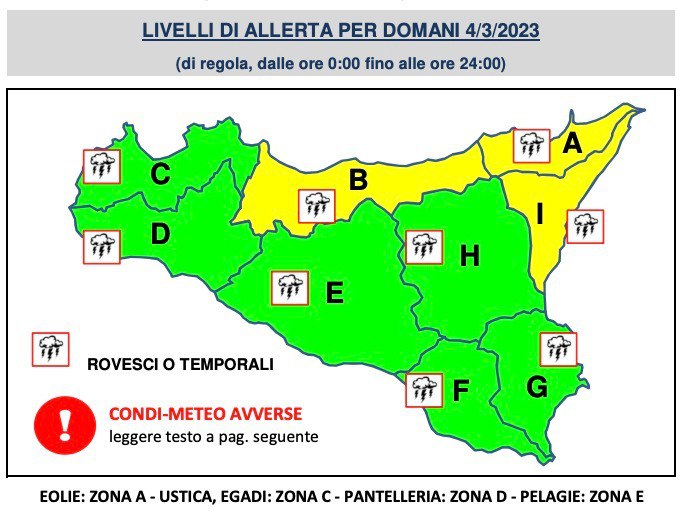 Maltempo in Sicilia: previsti temporali su Termini Imerese e nel palermitano IL BOLLETTINO