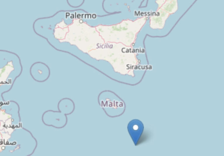 Terremoto di magnitudo 5.5 avvertito da alcuni comuni siciliani: epicentro a sud di Malta