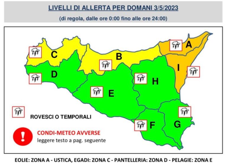 Meteo: ancora allerta gialla a Termini Imerese e nei comuni della provincia di Palermo IL BOLLETTINO