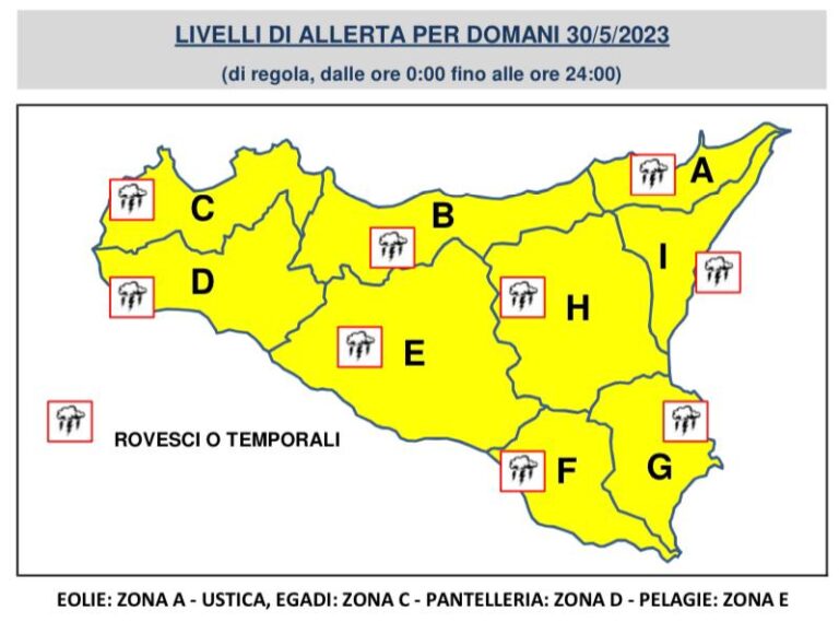 Nuova allerta meteo anche a Termini Imerese e nei comuni della provincia di Palermo IL BOLLETTINO