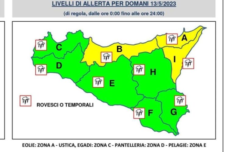 Meteo: allerta gialla anche a Termini Imerese e nei comuni della provincia di Palermo IL BOLLETTINO