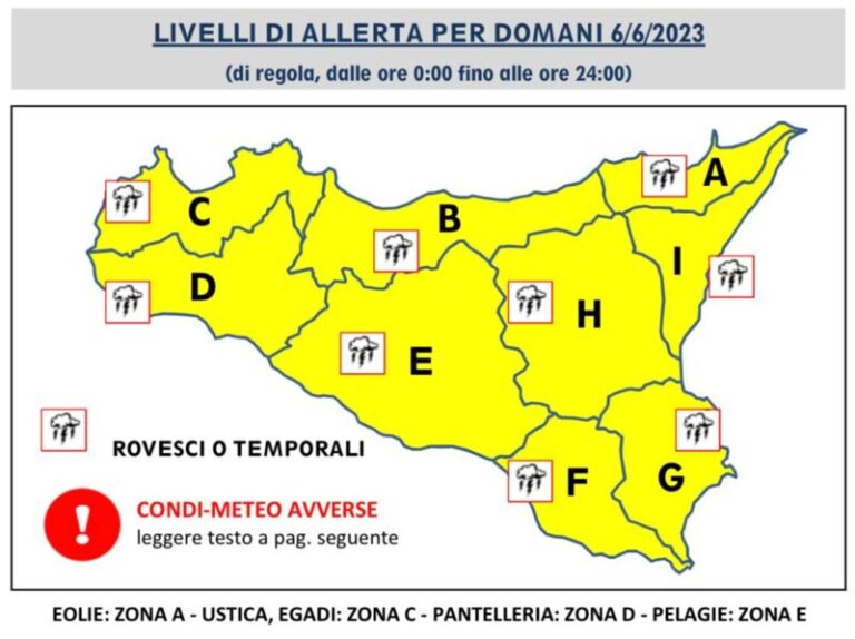 Sembra non aver tregua il maltempo: allerta gialla anche a Termini Imerese e nei comuni della provincia di Palermo IL BOLLETTINO