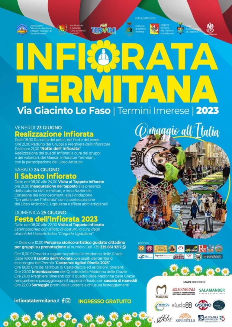 Al via la quattordicesima edizione dell’ Infiorata Termitana 2023: il programma