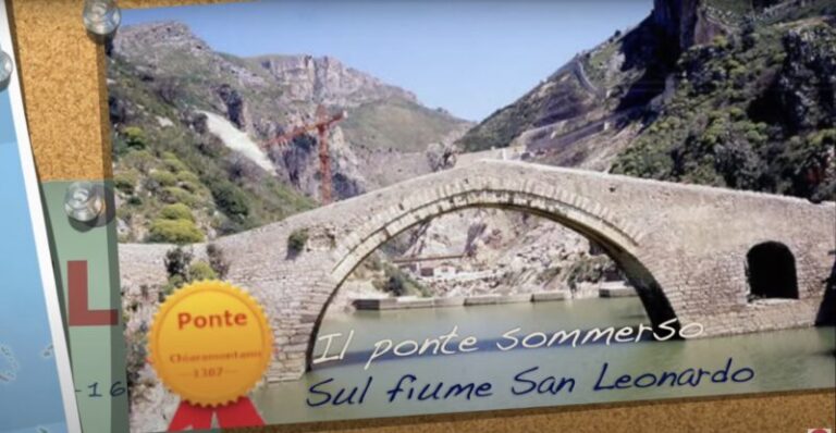 Il ponte Chiaramontano sul fiume San Leonardo…ormai non più visibile