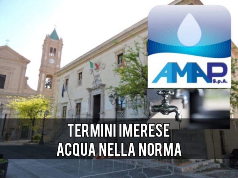 I valori dell’acqua tornano nella norma a Termini Imerese: l’annuncio del sindaco