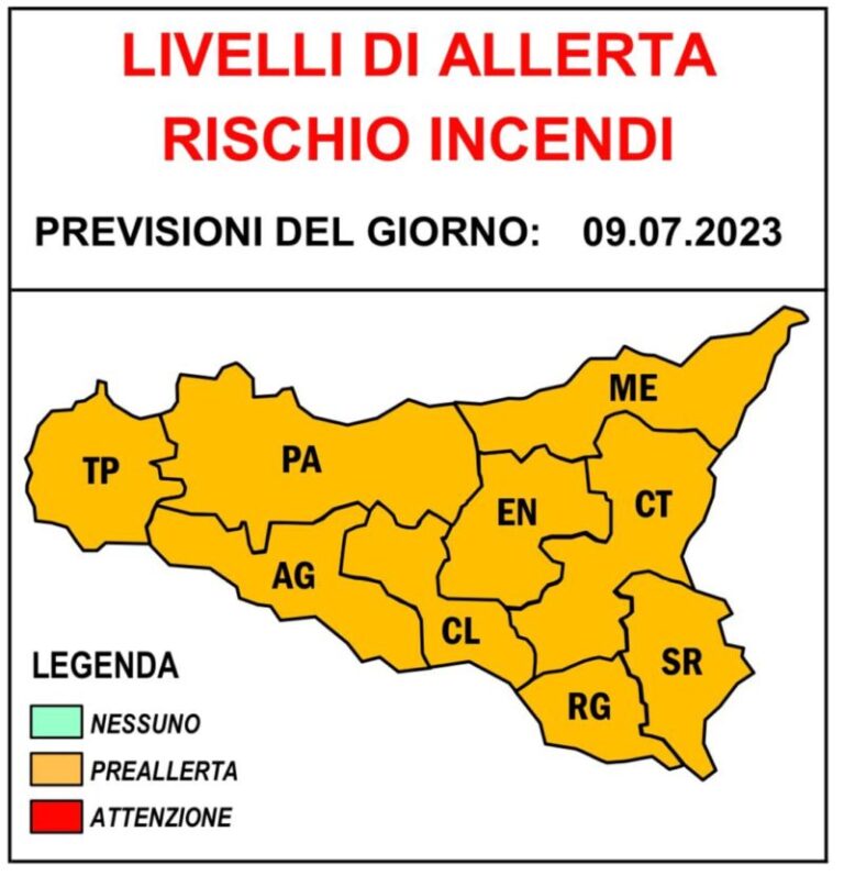 Domenica di fuoco in provincia di Palermo: allerta arancione per rischio di ondate di calore IL BOLLETTINO