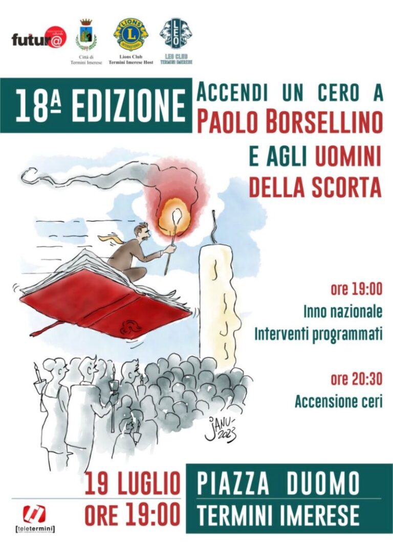 Termini Imerese: al via la XVIII edizione di “Accendi un cero” per Paolo Borsellino