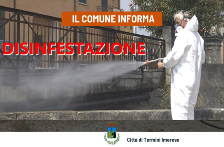 Termini Imerese: 24 e 25 luglio disinfestazione cittadina