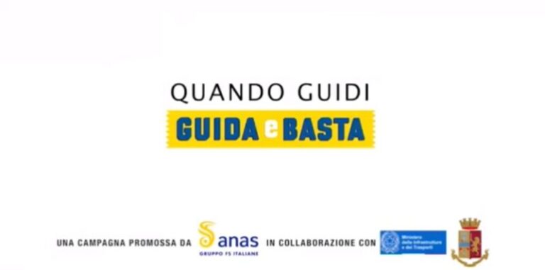 Il nuovo spot della campagna “guida e basta” contro l’uso del cellulare e le distrazioni alla guida