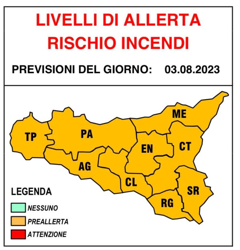 Protezione civile Sicilia: nuovo avviso per rischio ondate di calore BOLLETTINO 3 AGOSTO