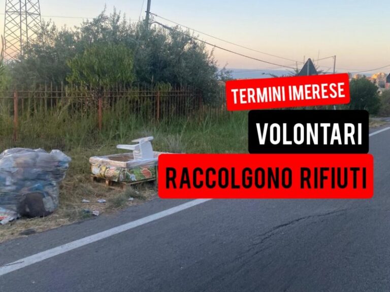 Termini Imerese: volontari ripuliscono un tratto della SS 285 verso Caccamo invaso dai rifiuti FOTO